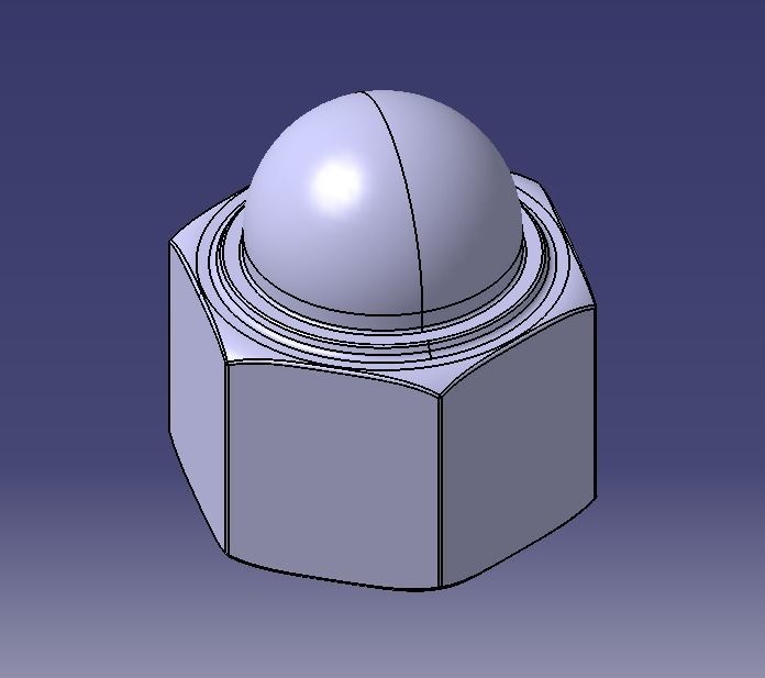 M14 Locking Acorn Nuts 3D print model_4
