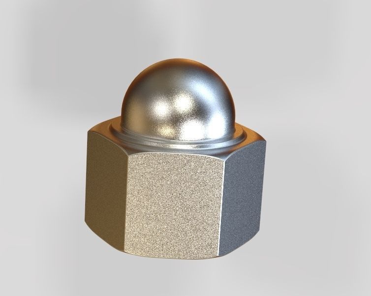 M14 Locking Acorn Nuts 3D print model_13