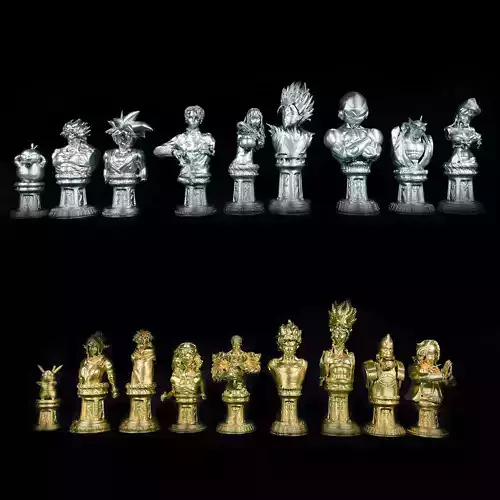Anime Popular Character Chess Set - Anime Chess Set 3D print model
