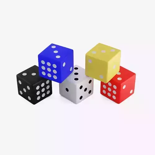 Dice Cubes Low-poly 3D model