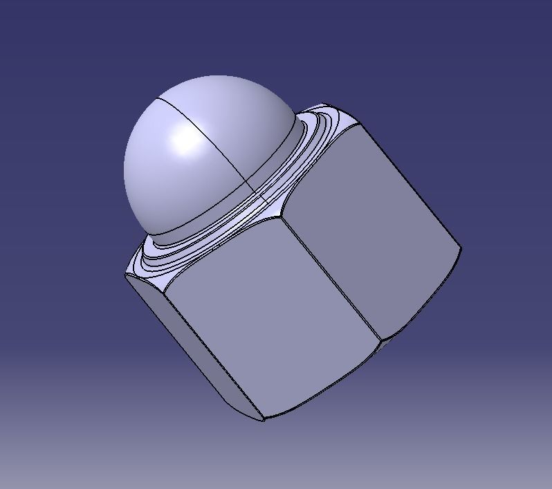 M16 Locking Acorn Nuts 3D print model_6