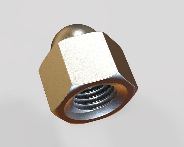 M16 Locking Acorn Nuts 3D print model_2
