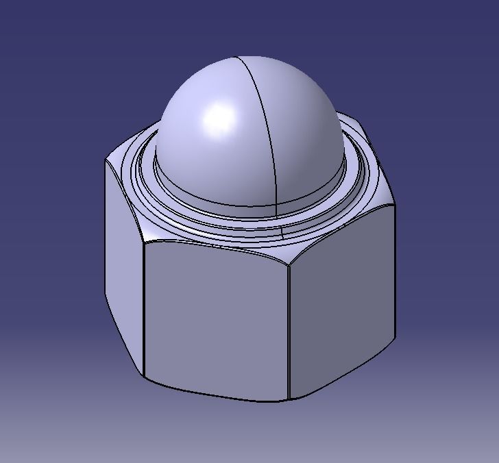 M16 Locking Acorn Nuts 3D print model_4