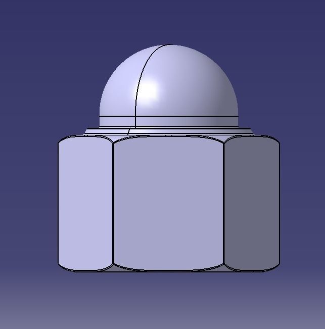 M16 Locking Acorn Nuts 3D print model_19