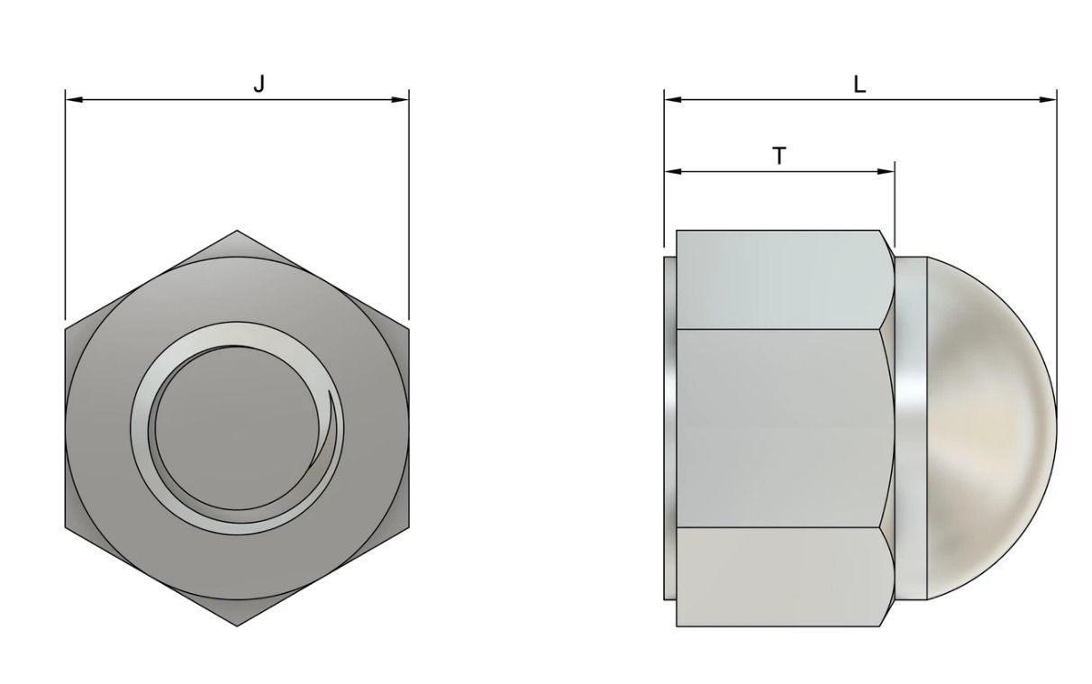 M16 Locking Acorn Nuts 3D print model_1