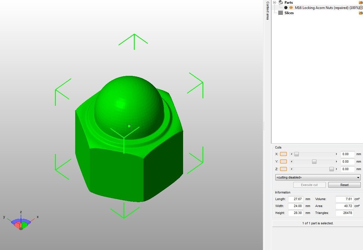 M16 Locking Acorn Nuts 3D print model_8