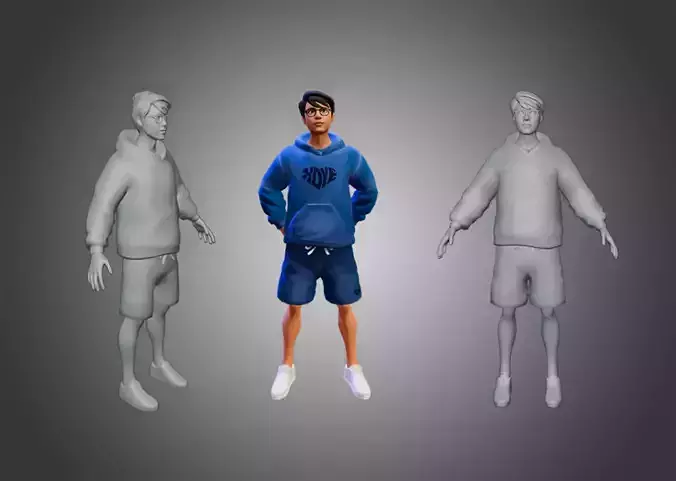 Stylized Boy Character 3D Model Realistic Character  3D model