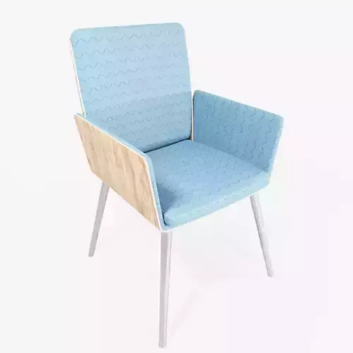 Chair with fabric and wooden legs
