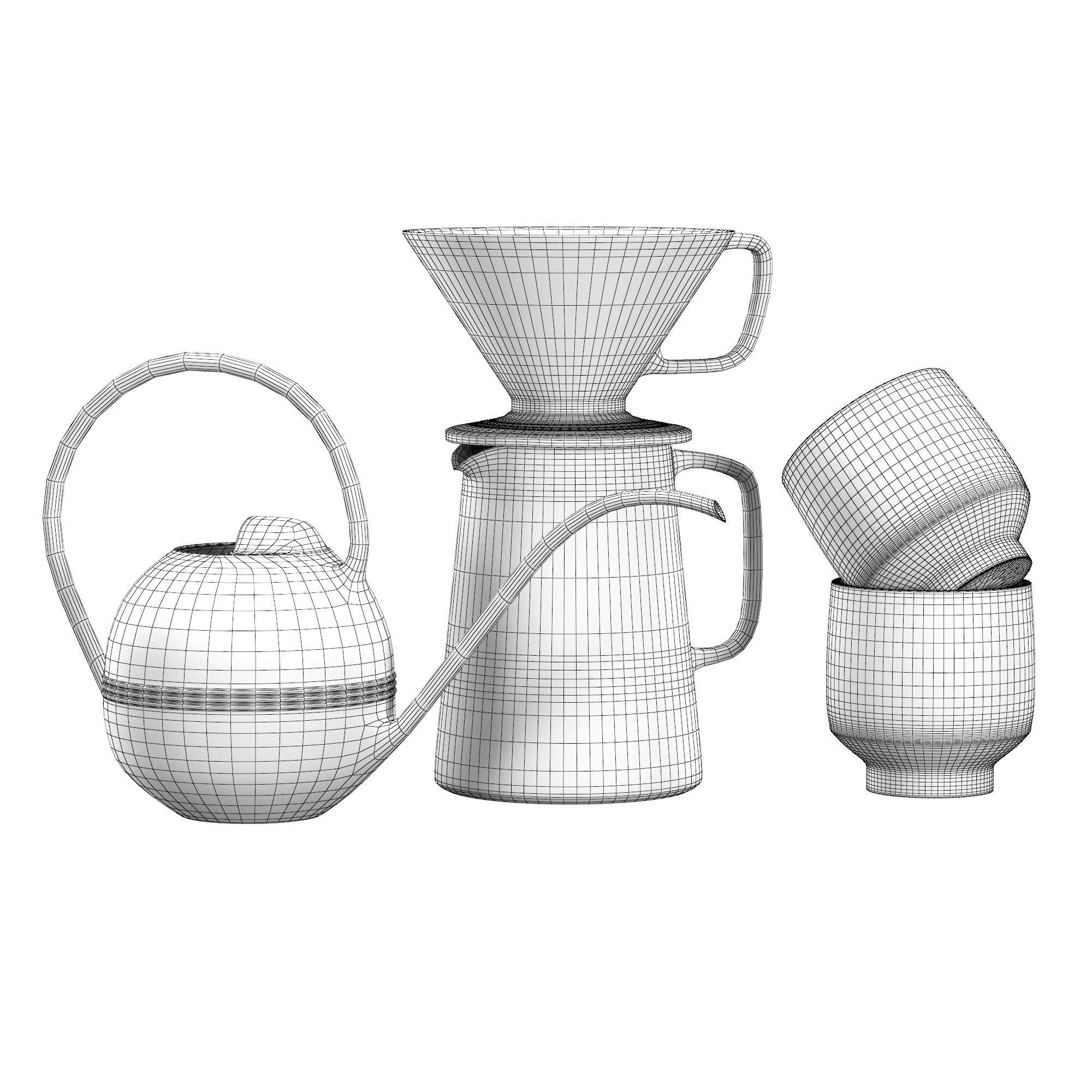 Decor set Takeshi Omura SEPIA 3D model_5