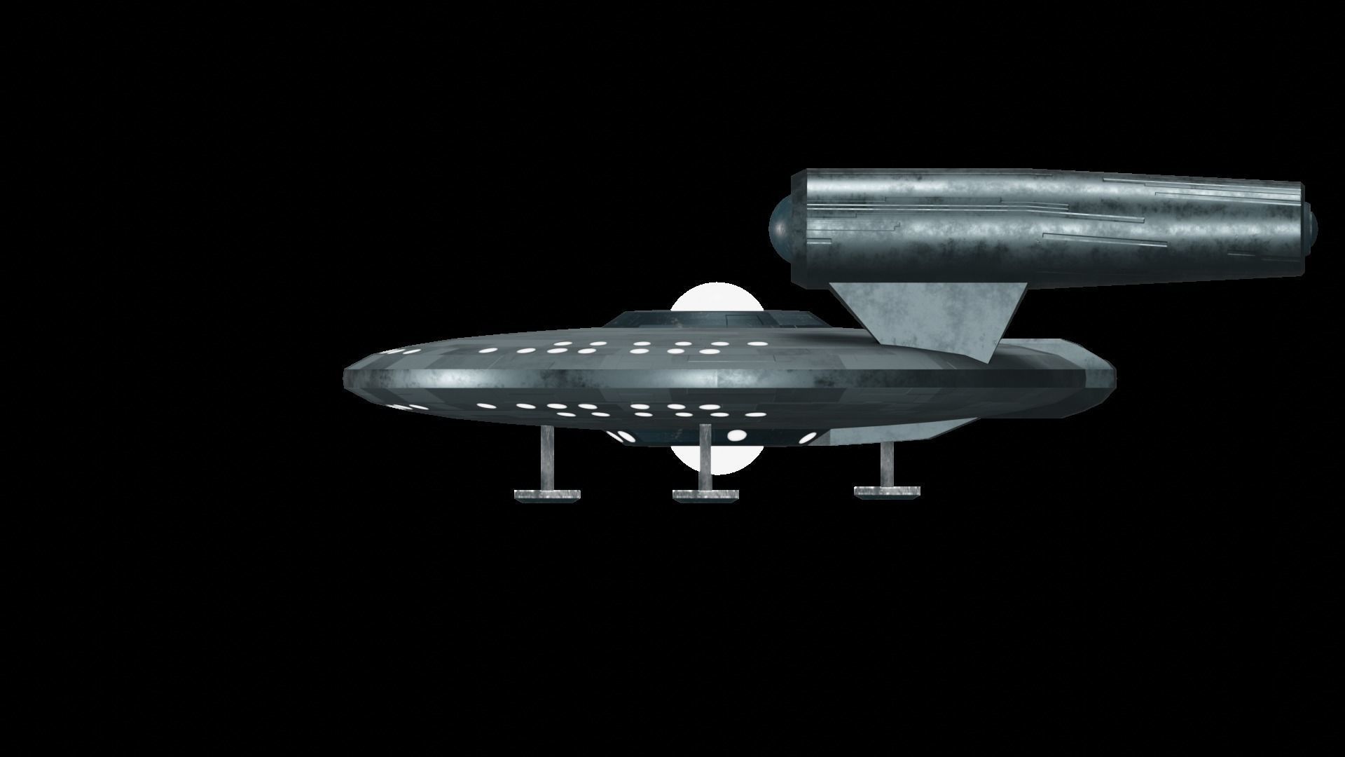 Star Trek Vulcan Museum Transport Starship Low-poly 3D model_4