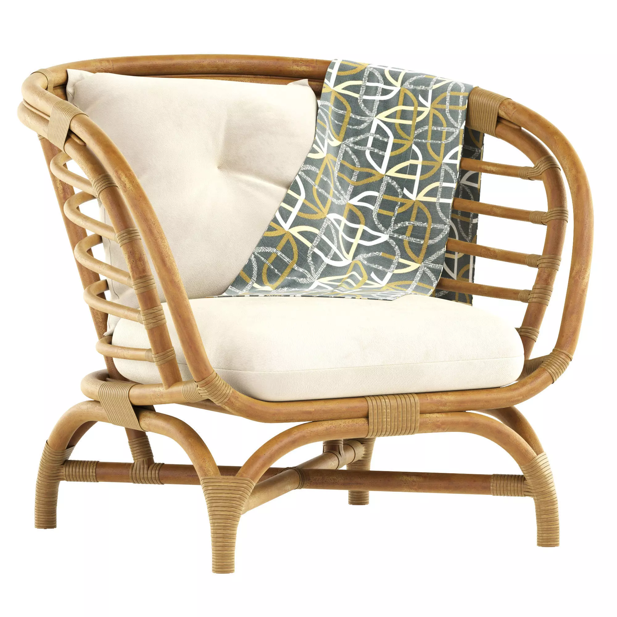 Rattan Farah armchair 3D model