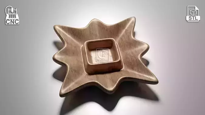 Flower Shaped Bowl 2 - 3D STL Files for CNC 3D model