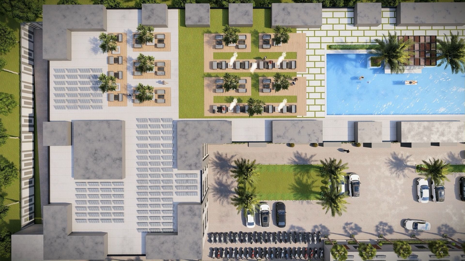 Industrial and commercial building 3d Model with roof garden  3D model_39