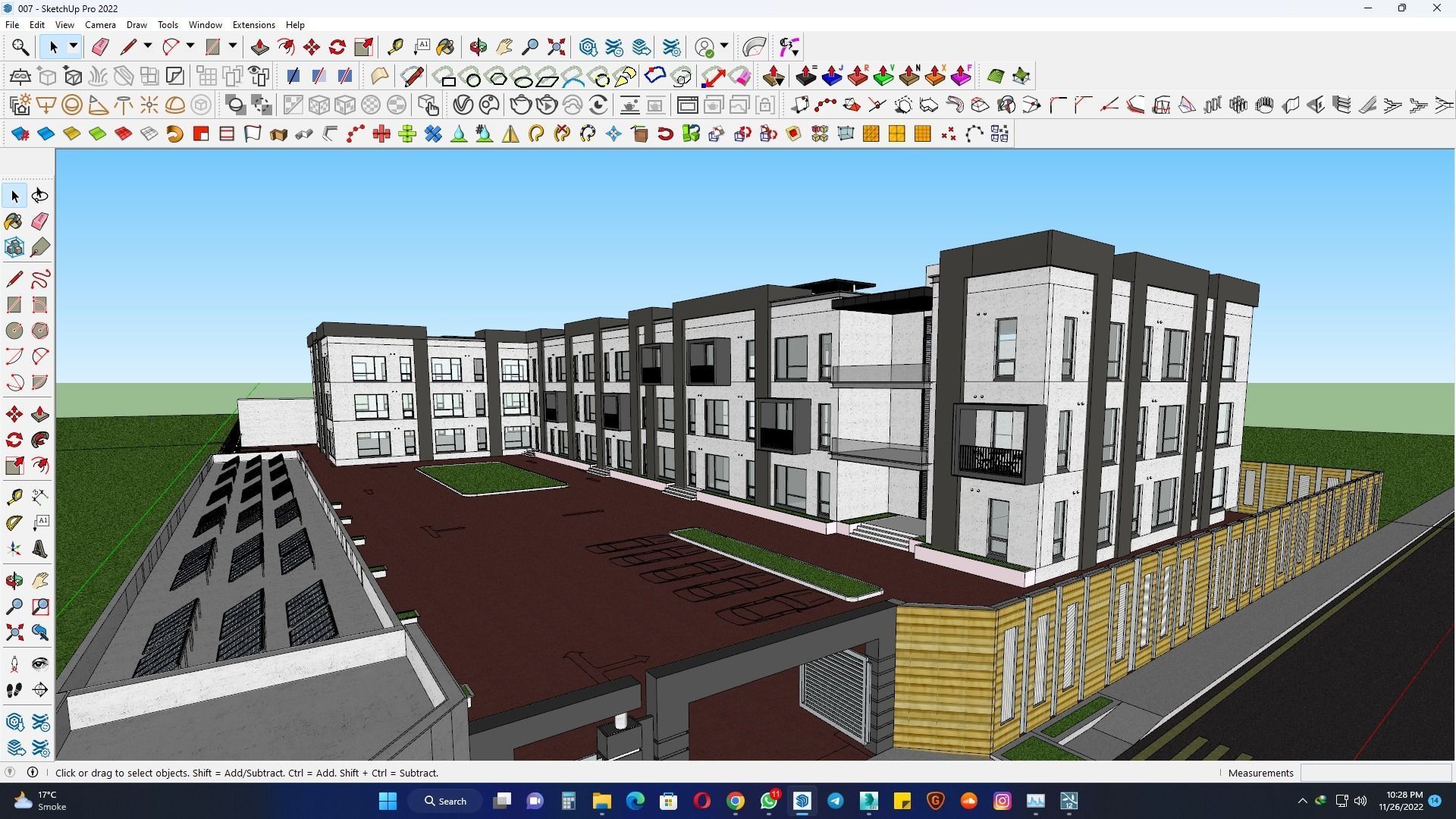 Industrial and commercial building 3d Model with roof garden  3D model_16