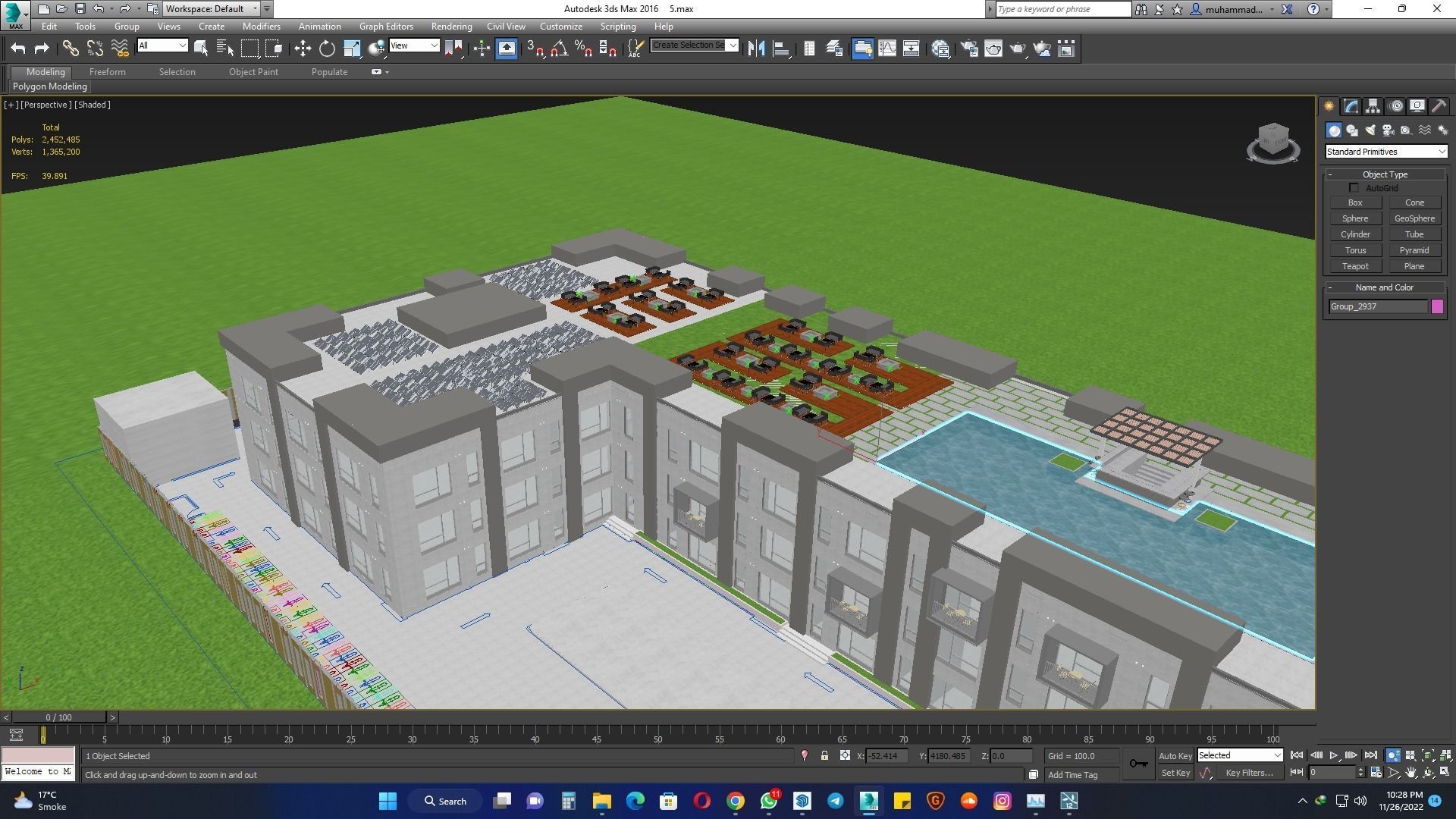 Industrial and commercial building 3d Model with roof garden  3D model_15