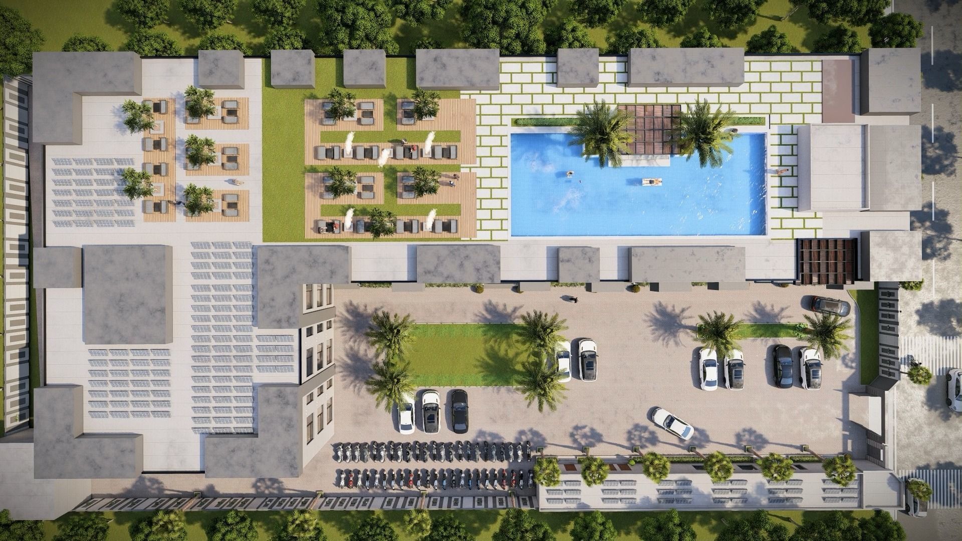 Industrial and commercial building 3d Model with roof garden  3D model_40