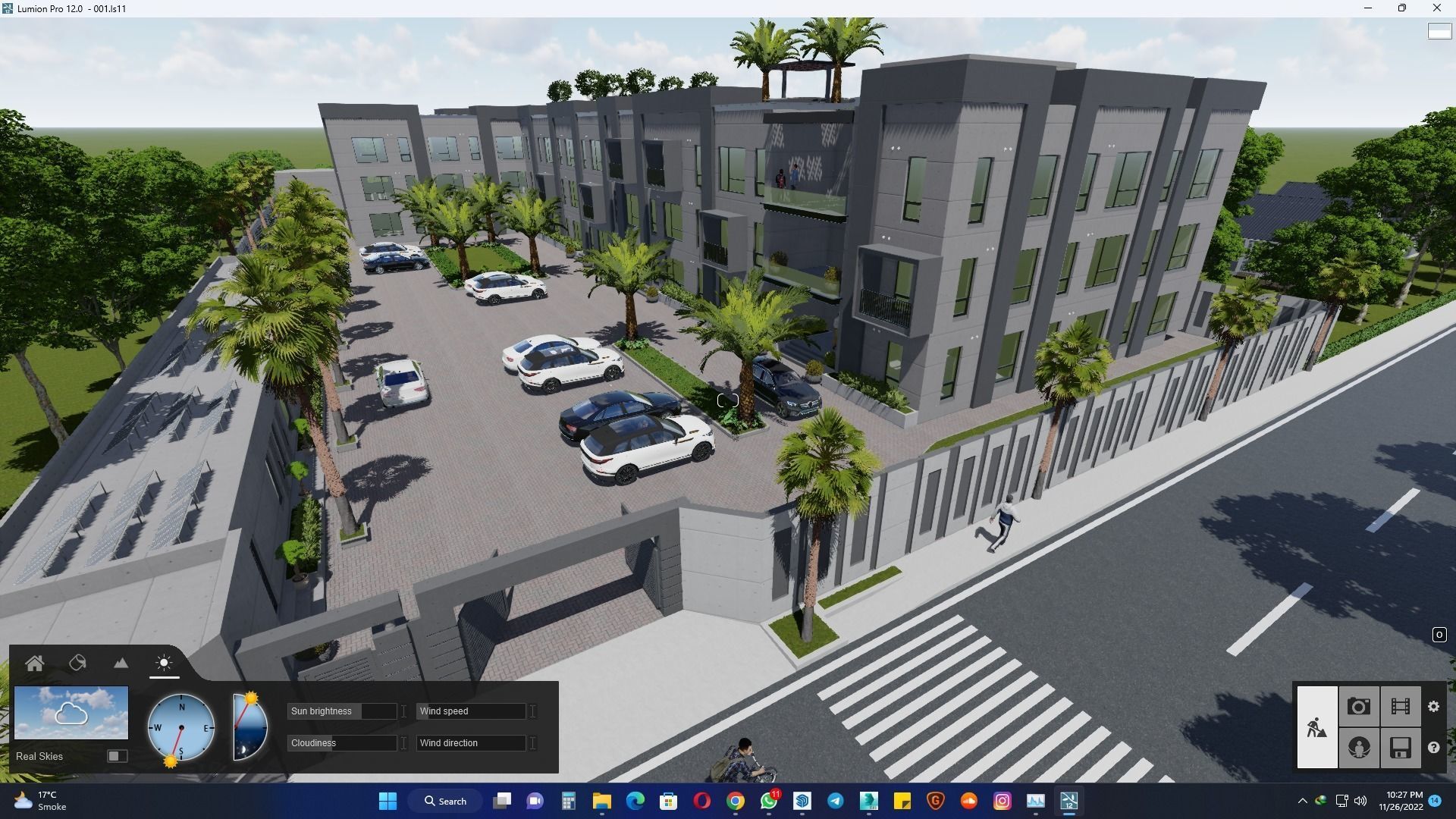 Industrial and commercial building 3d Model with roof garden  3D model_9