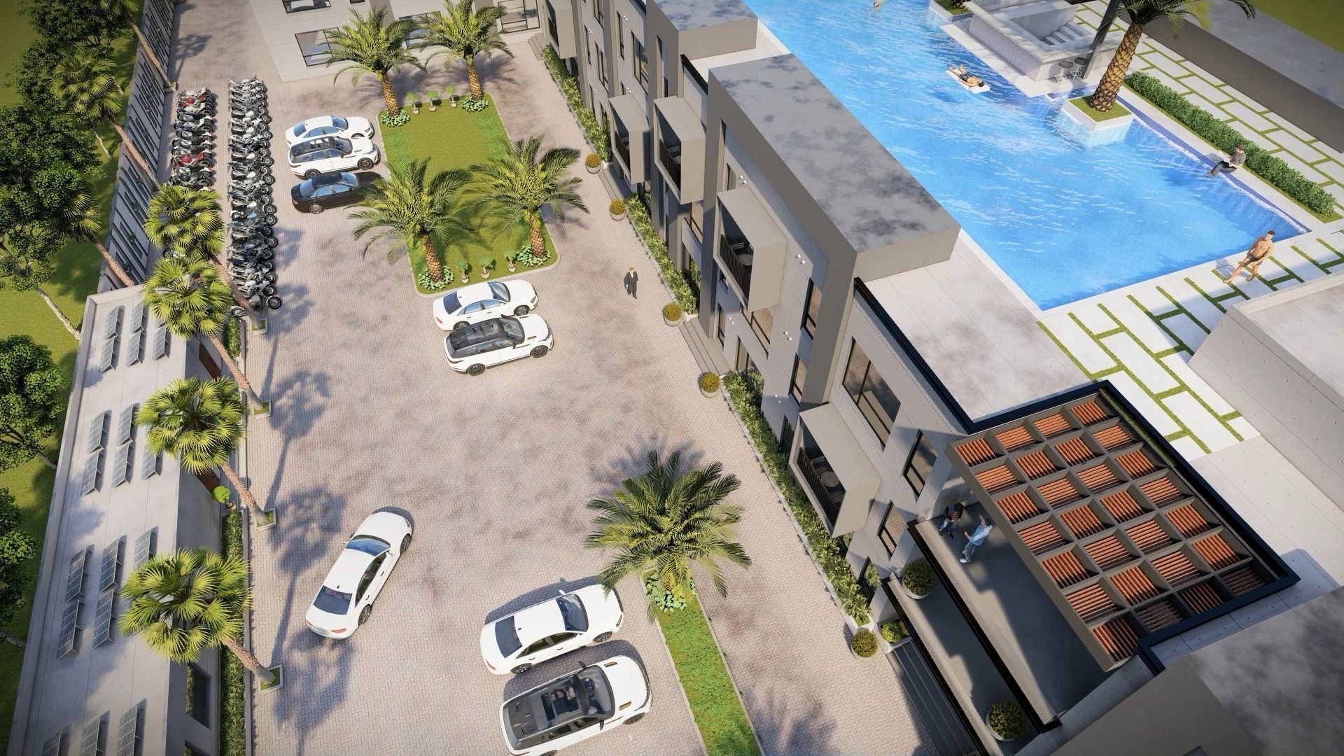 Industrial and commercial building 3d Model with roof garden  3D model_30