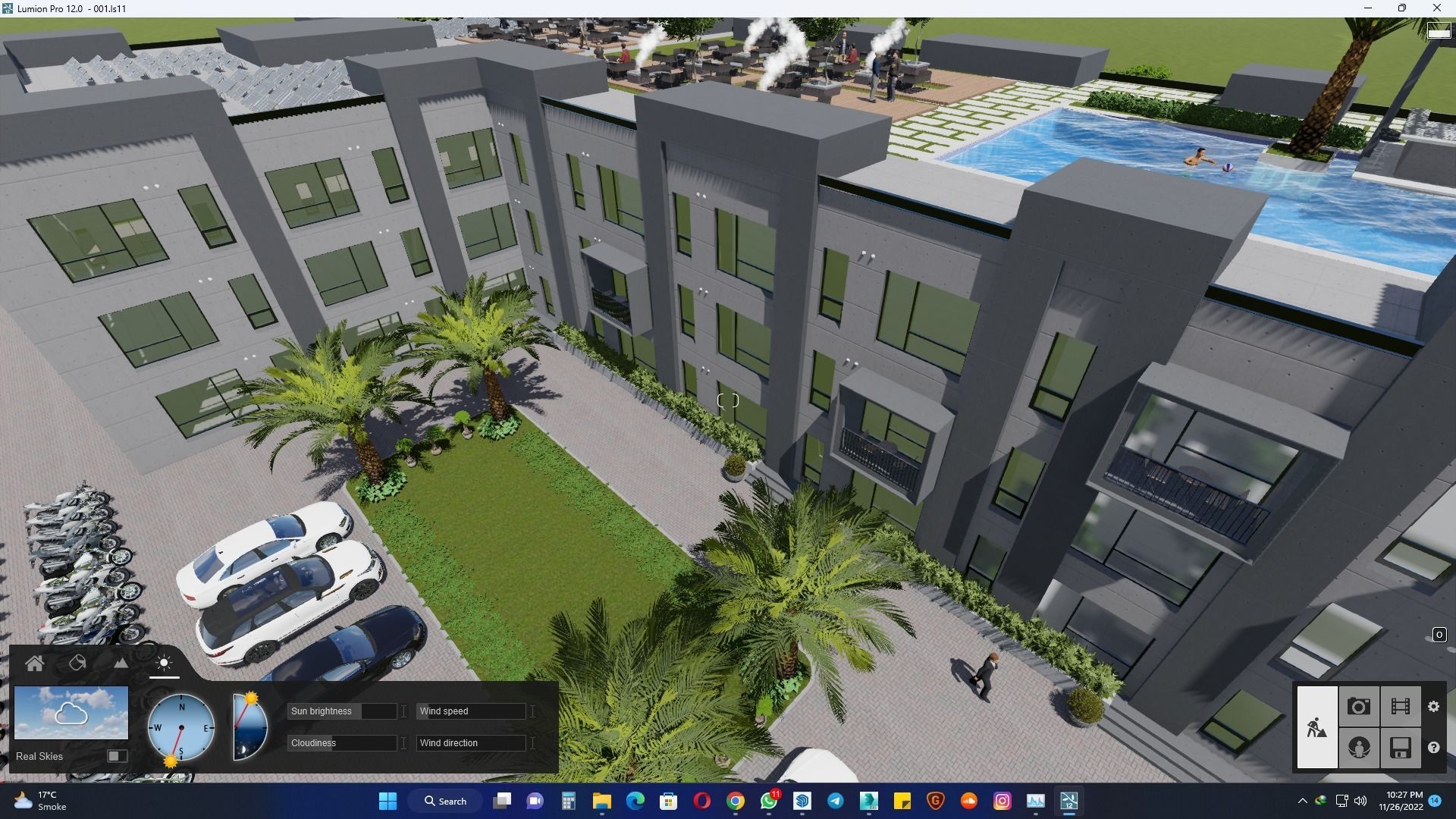 Industrial and commercial building 3d Model with roof garden  3D model_5