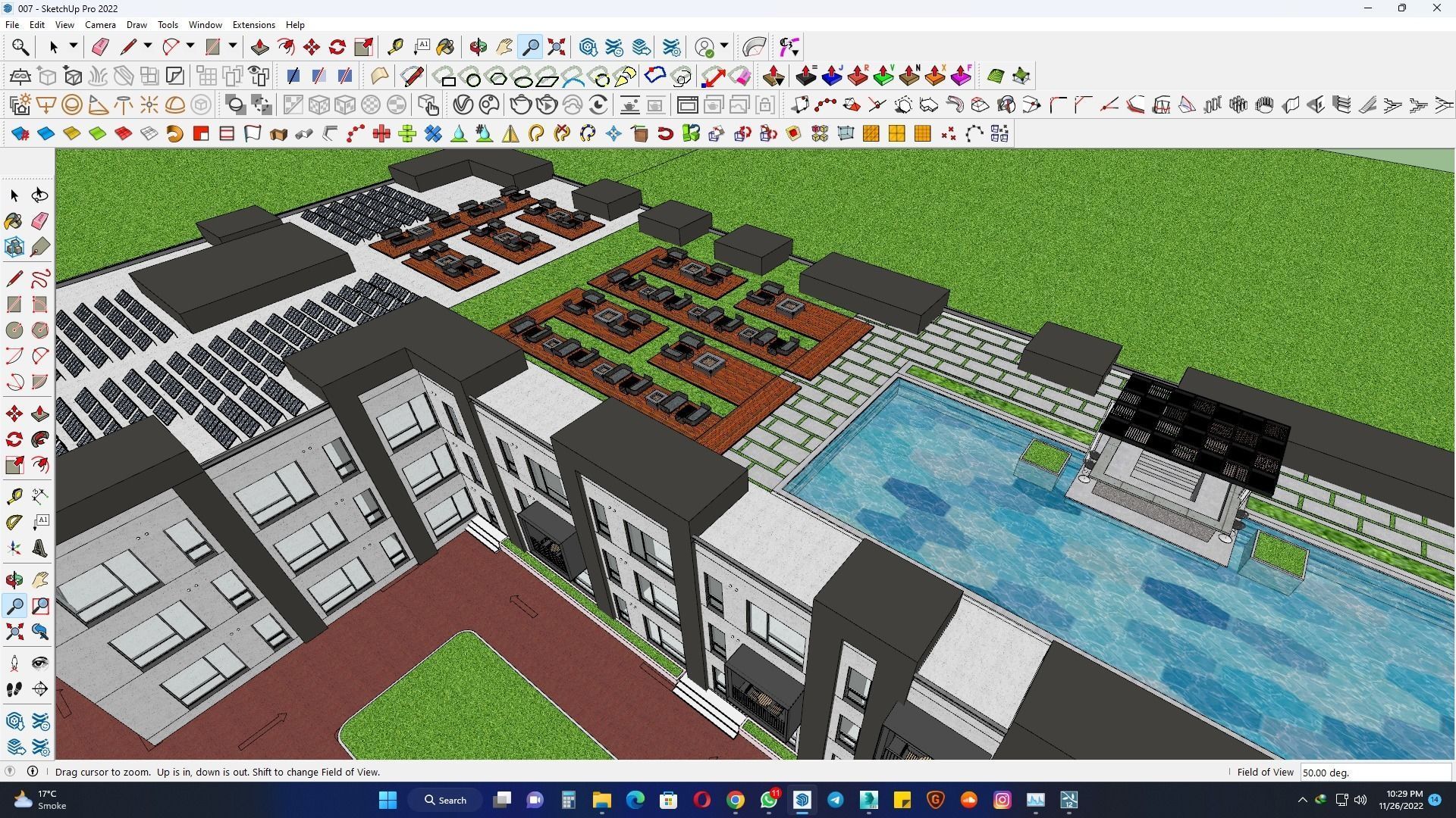 Industrial and commercial building 3d Model with roof garden  3D model_20