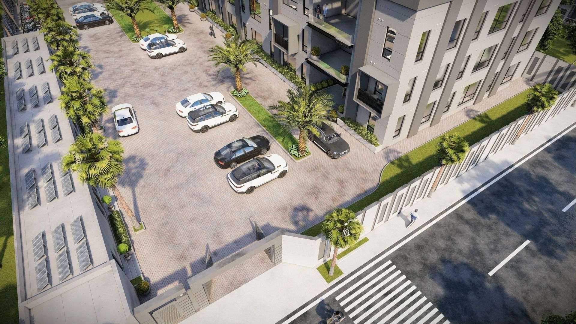 Industrial and commercial building 3d Model with roof garden  3D model_29