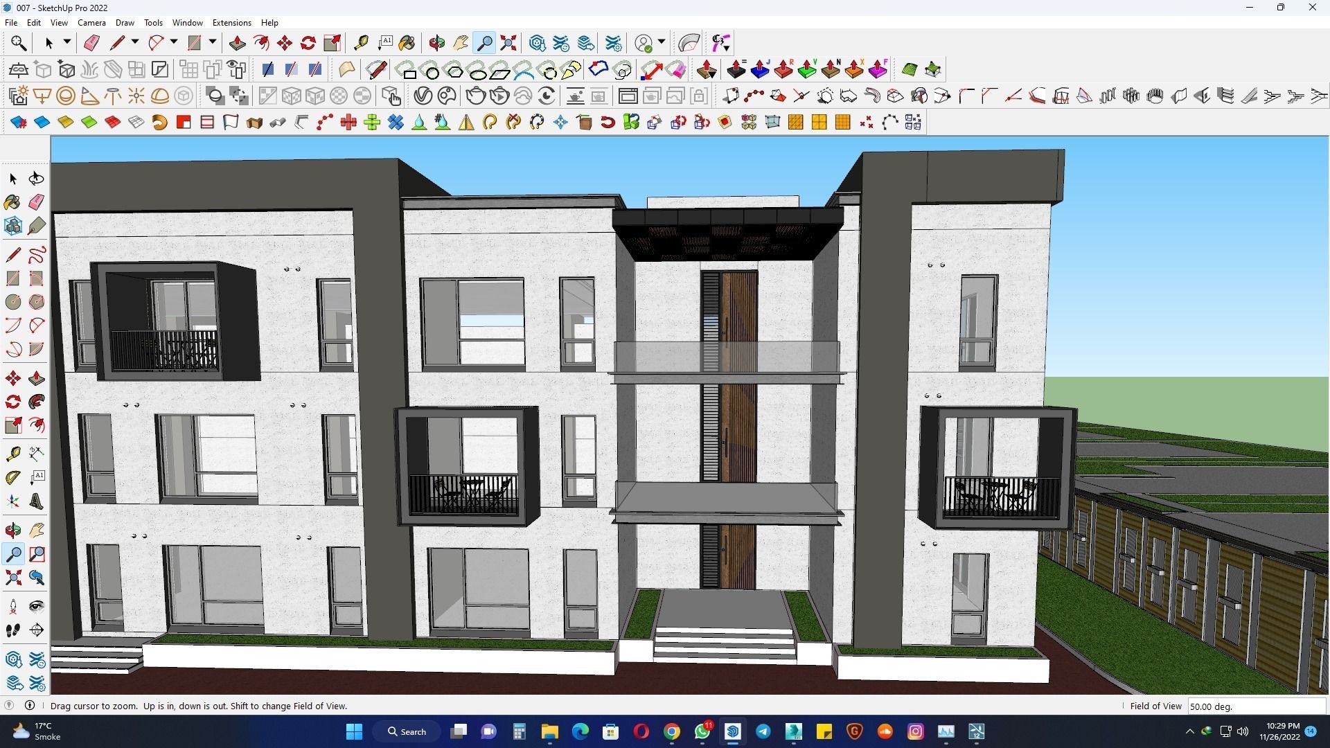 Industrial and commercial building 3d Model with roof garden  3D model_18