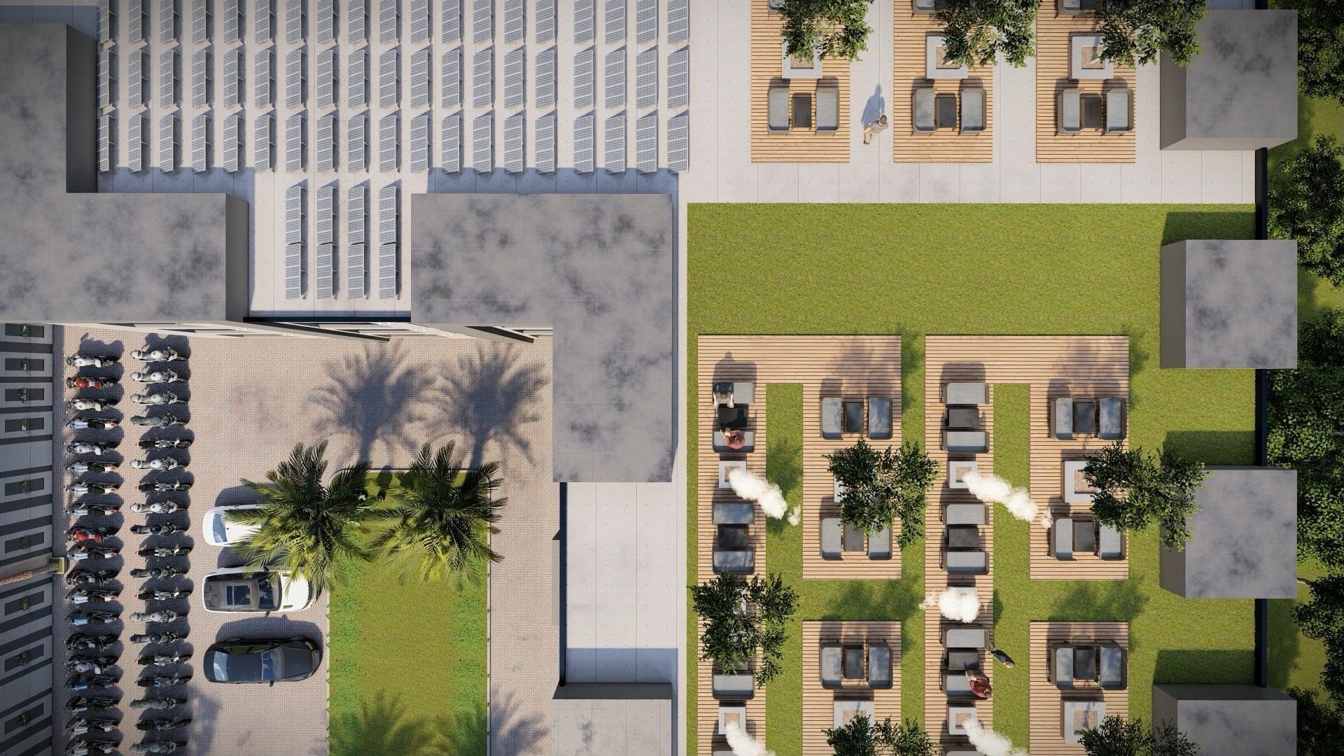 Industrial and commercial building 3d Model with roof garden  3D model_38