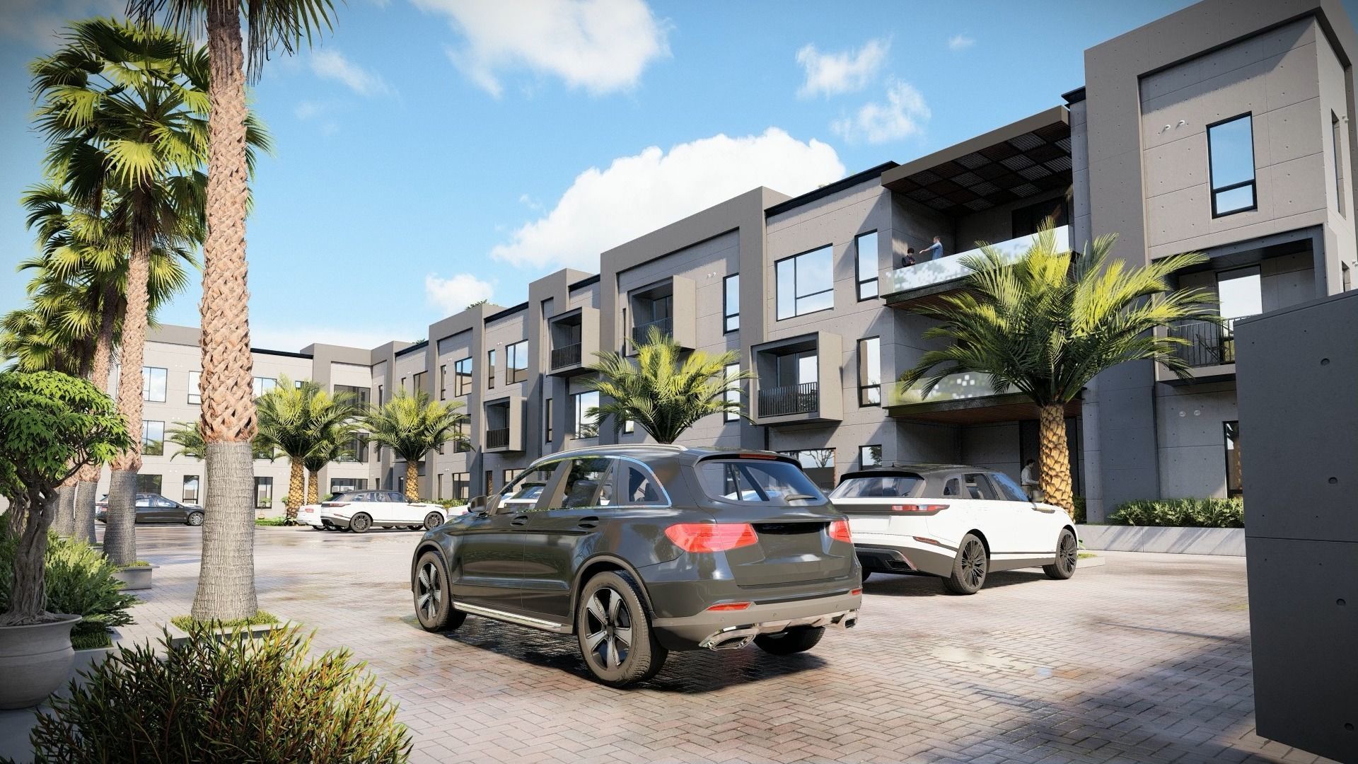 Industrial and commercial building 3d Model with roof garden  3D model_28