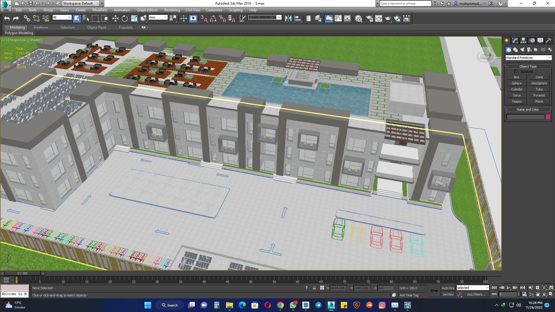 Industrial and commercial building 3d Model with roof garden  3D model_13