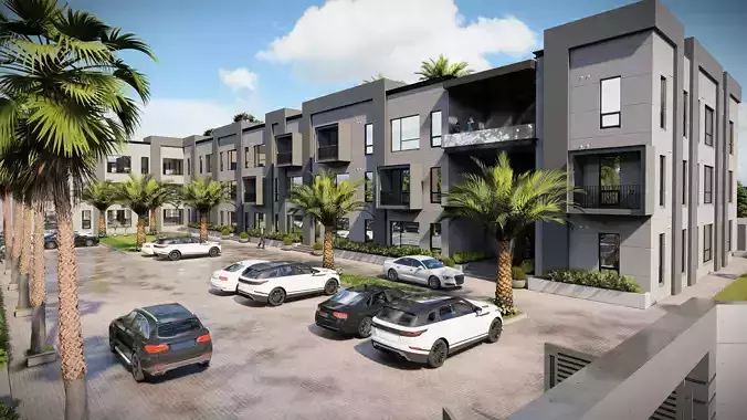 Industrial and commercial building 3d Model with roof garden  3D model Industrial and commercial building 3d Model with roof garden  3D model