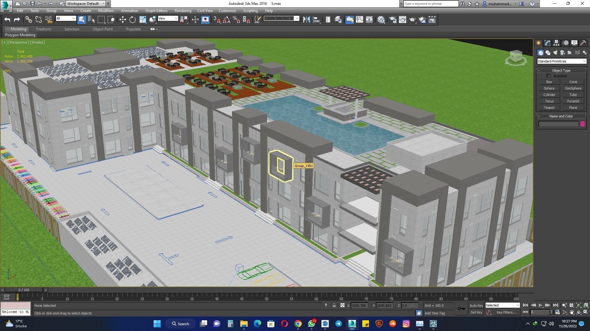 Industrial and commercial building 3d Model with roof garden  3D model_10