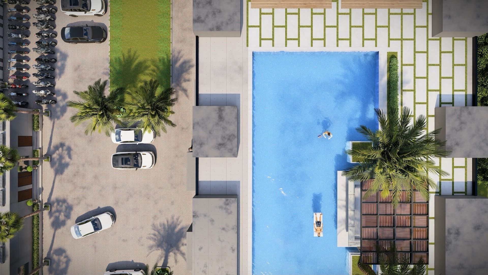 Industrial and commercial building 3d Model with roof garden  3D model_36