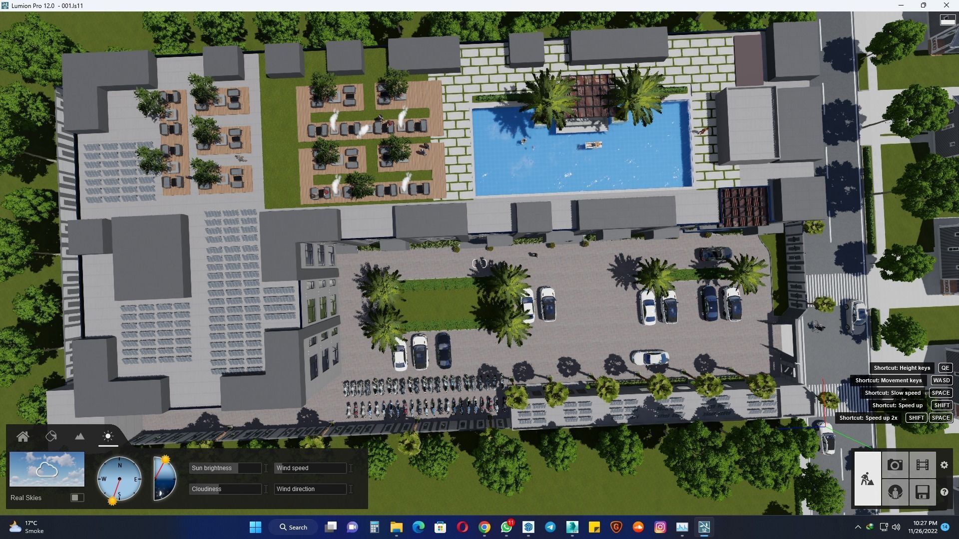 Industrial and commercial building 3d Model with roof garden  3D model_8