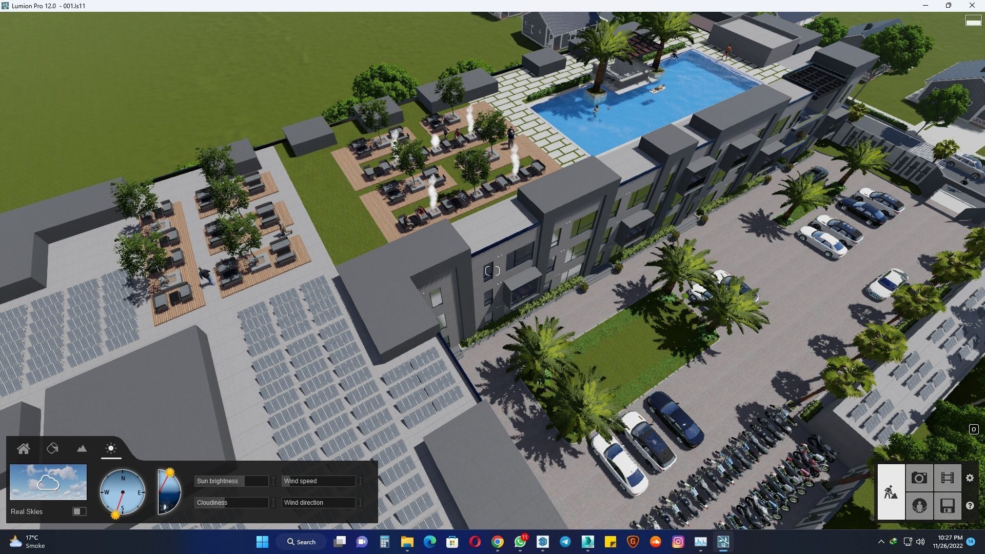 Industrial and commercial building 3d Model with roof garden  3D model_7