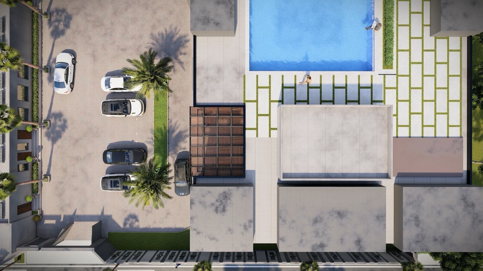 Industrial and commercial building 3d Model with roof garden  3D model_34