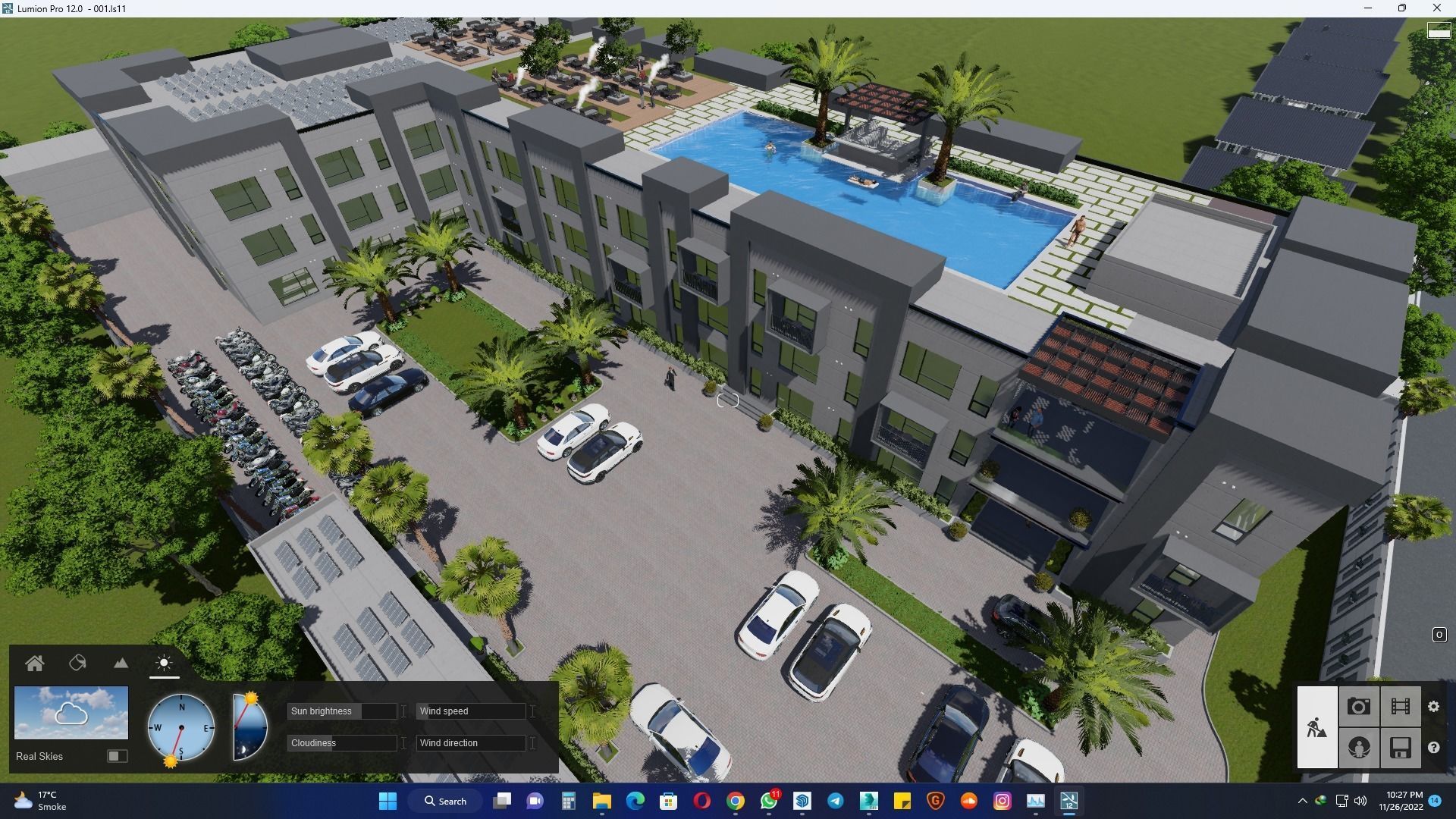 Industrial and commercial building 3d Model with roof garden  3D model_6
