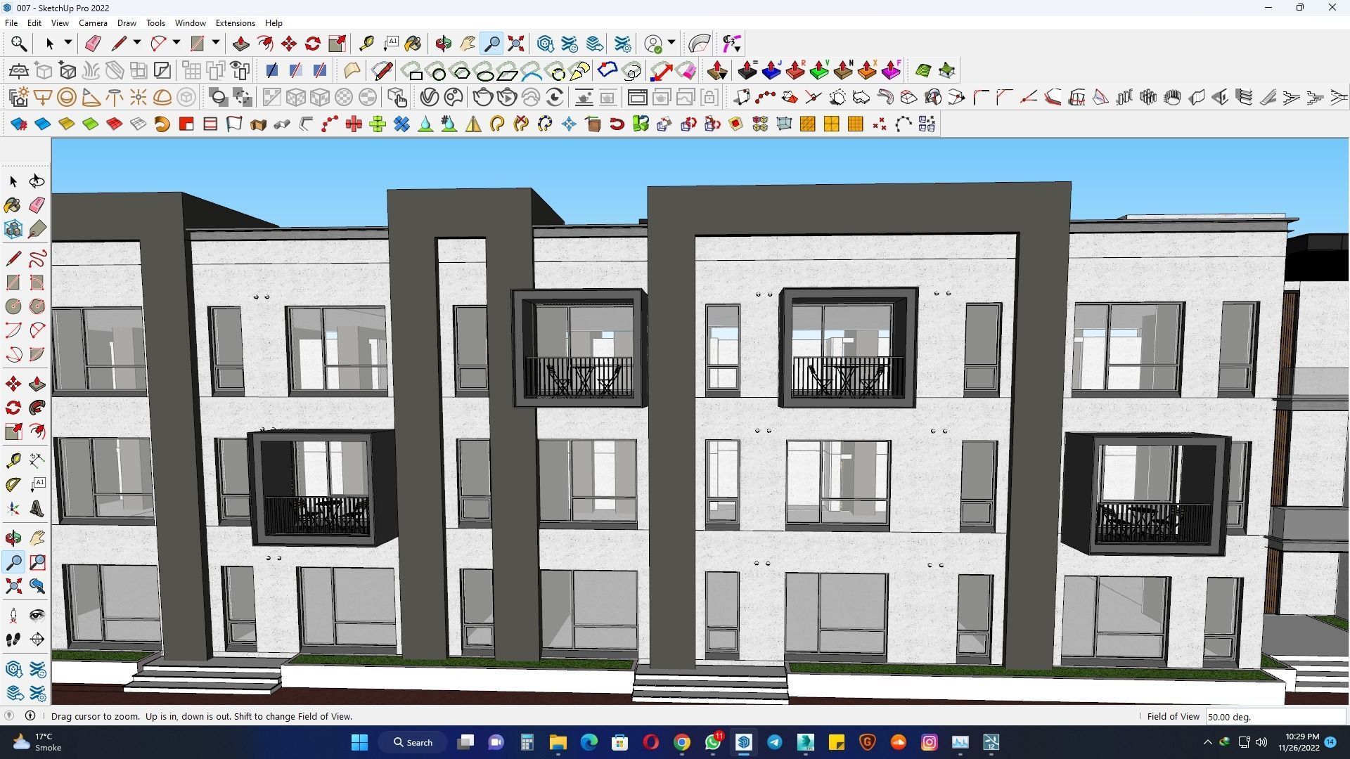 Industrial and commercial building 3d Model with roof garden  3D model_17