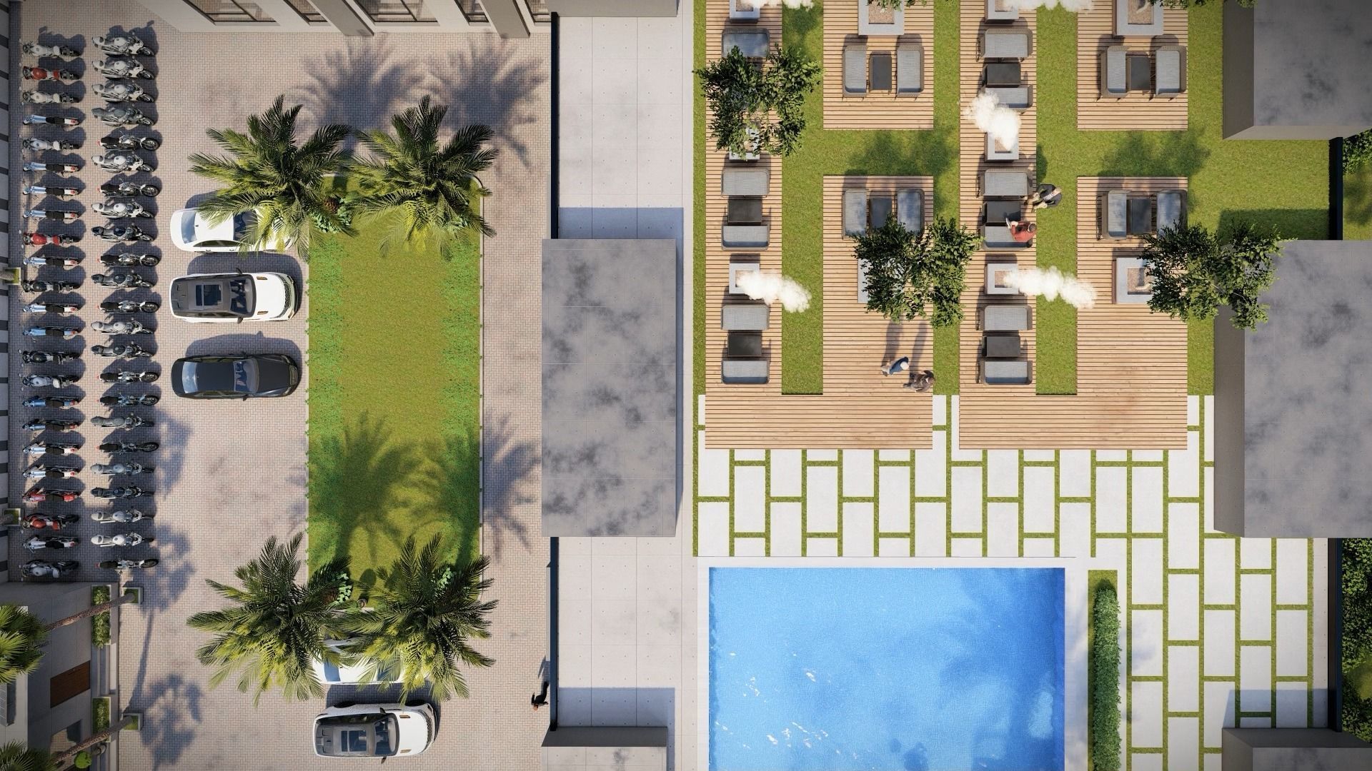 Industrial and commercial building 3d Model with roof garden  3D model_37