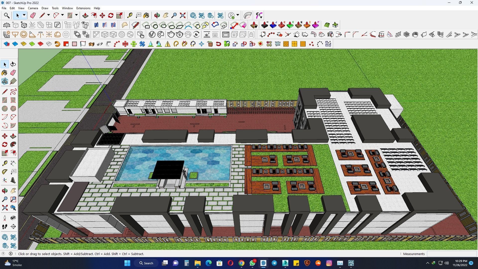 Industrial and commercial building 3d Model with roof garden  3D model_22