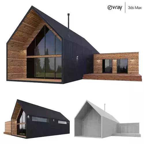 Barn house 03 Low-poly 3D model