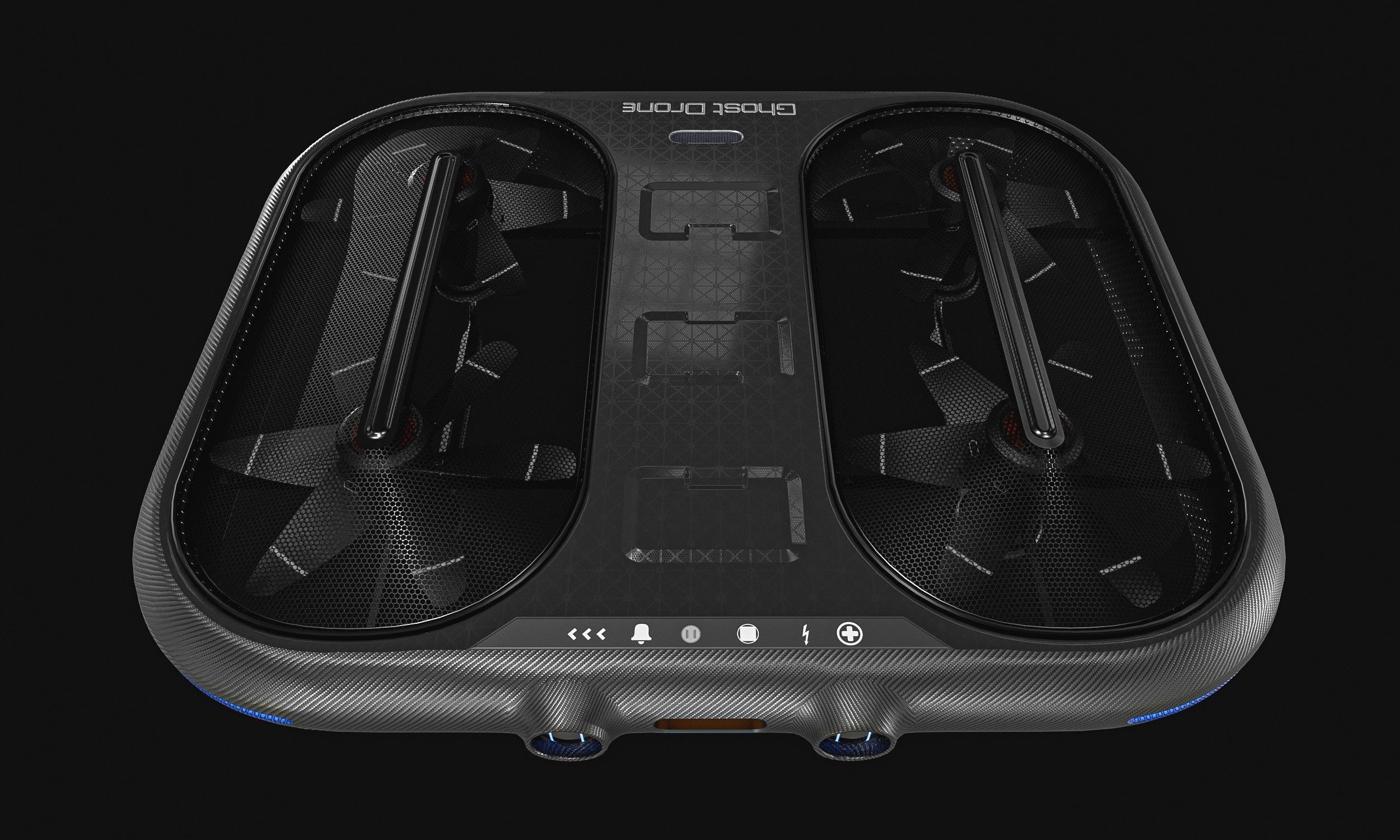 Small Military Drone Low-poly 3D model_2