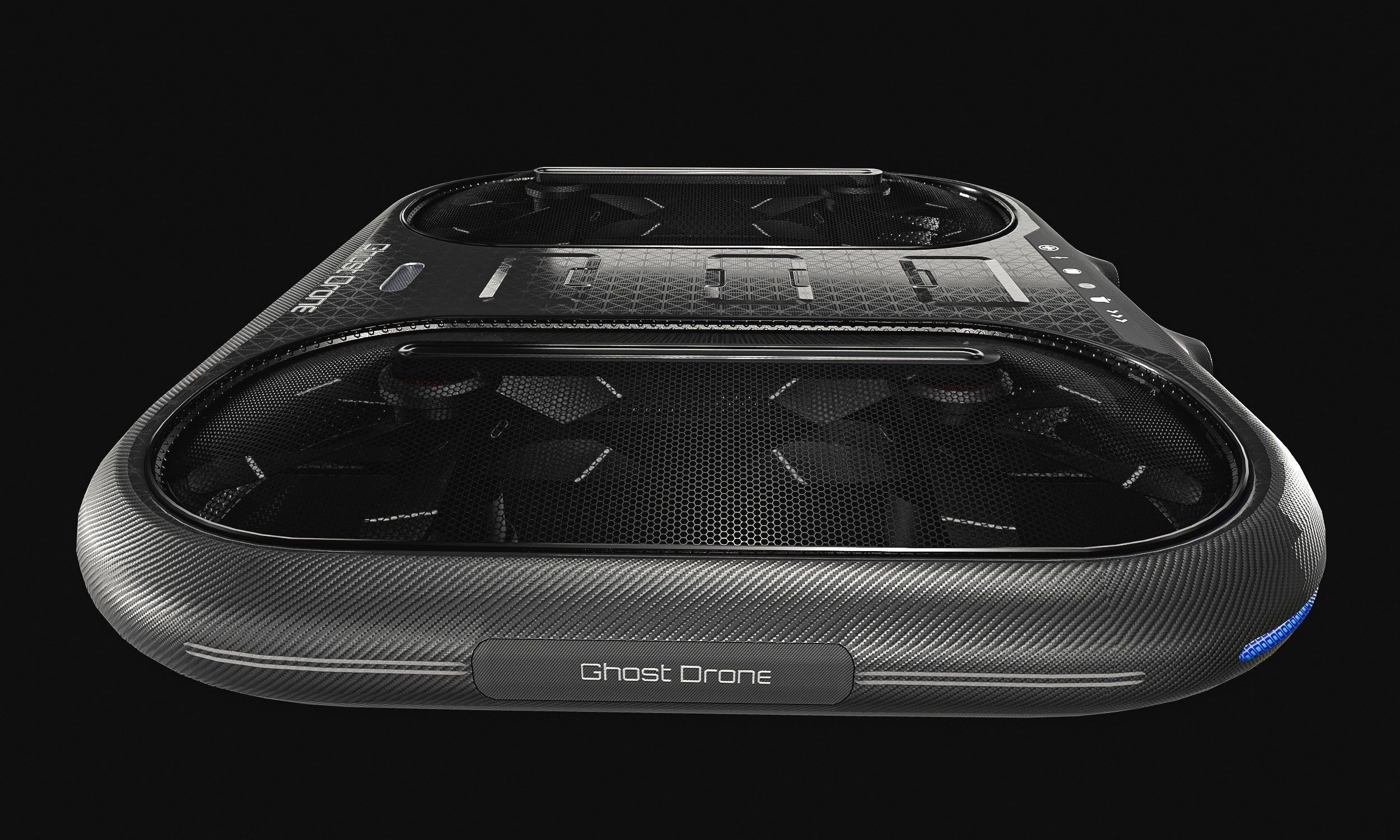 Small Military Drone Low-poly 3D model_6