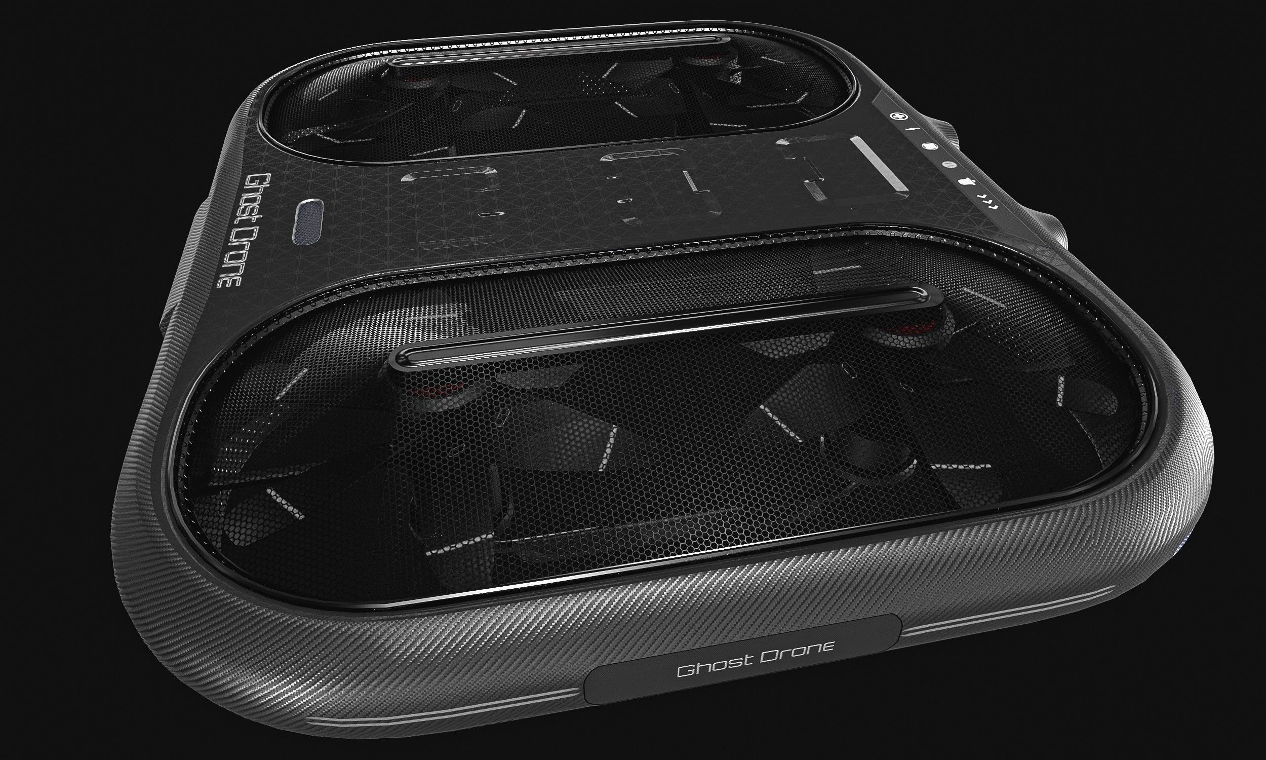 Small Military Drone Low-poly 3D model_1