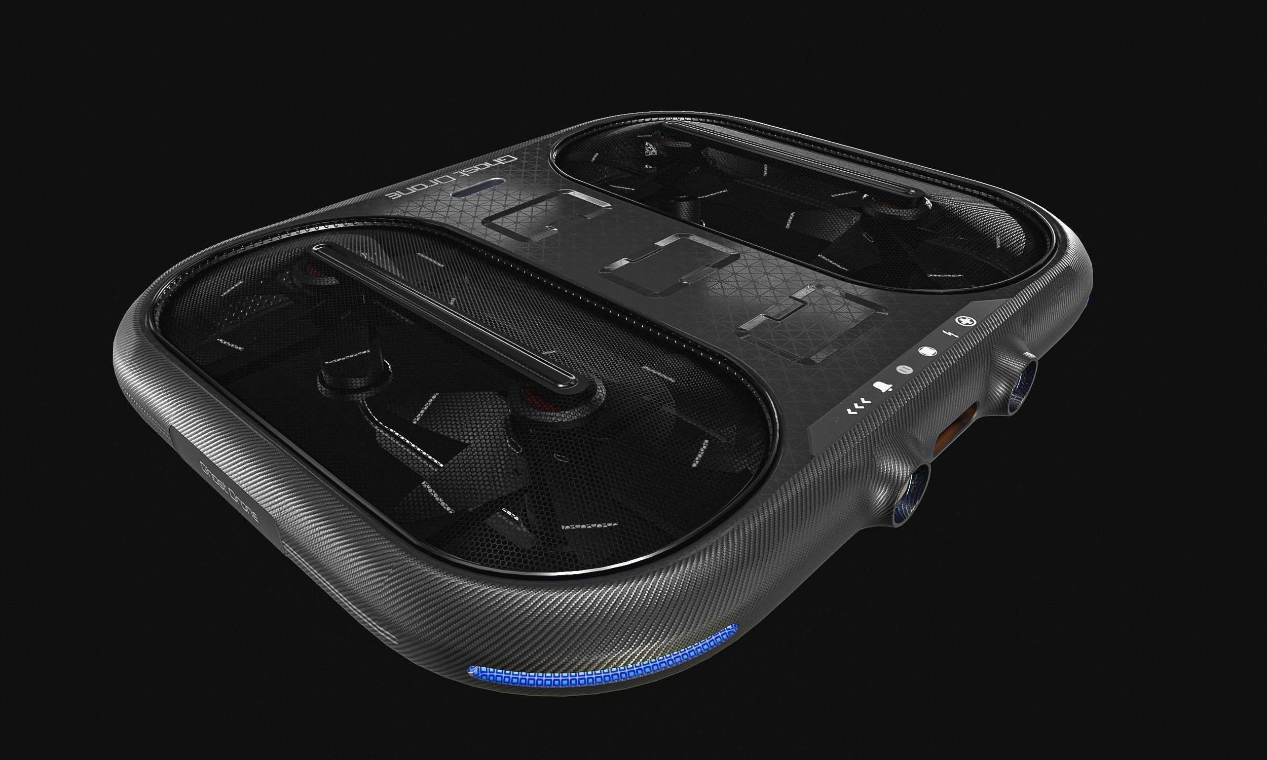 Small Military Drone Low-poly 3D model_3