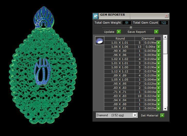 Allah Names Pendant 3D print model_6