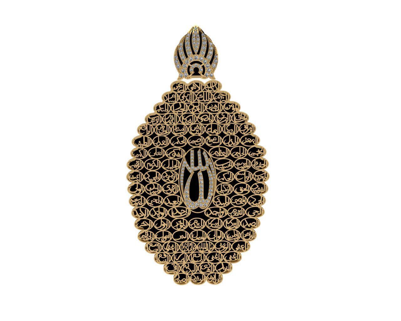 Allah Names Pendant 3D print model_2