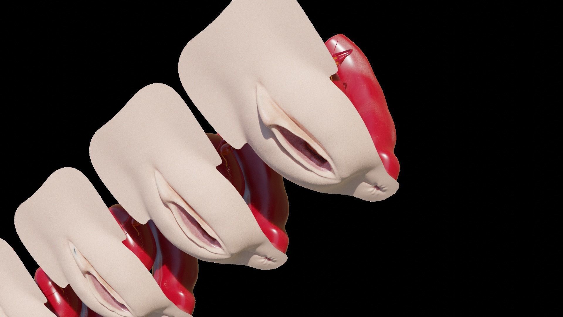 sexe anathomy shape key white android and ebony texture 3D model_4