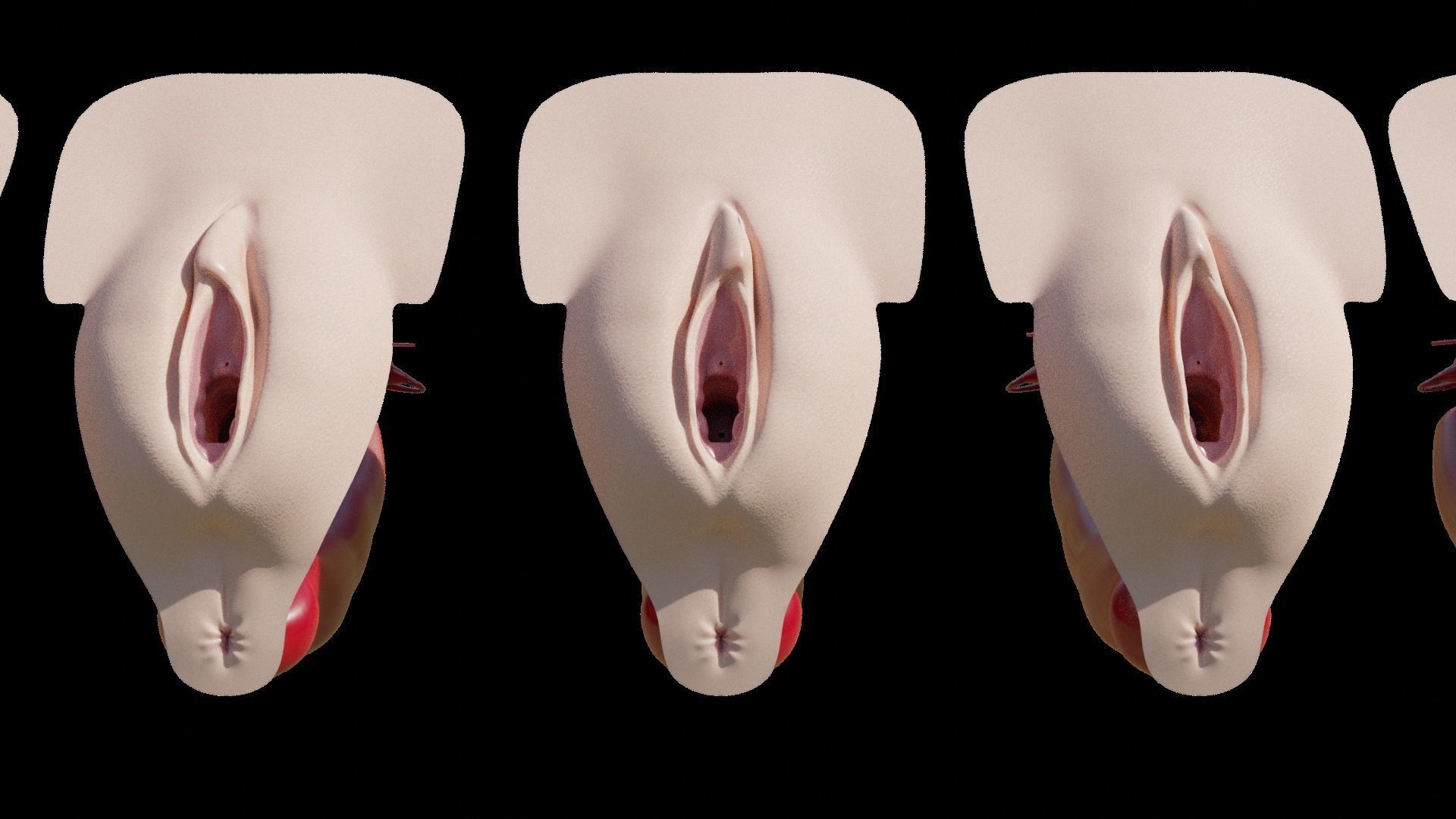 sexe anathomy shape key white android and ebony texture 3D model_3