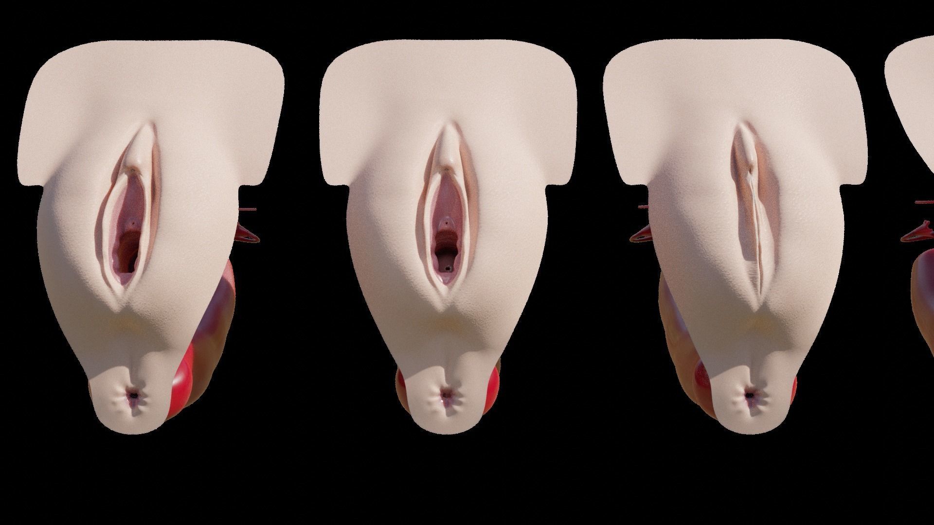 sexe anathomy shape key white android and ebony texture 3D model_2