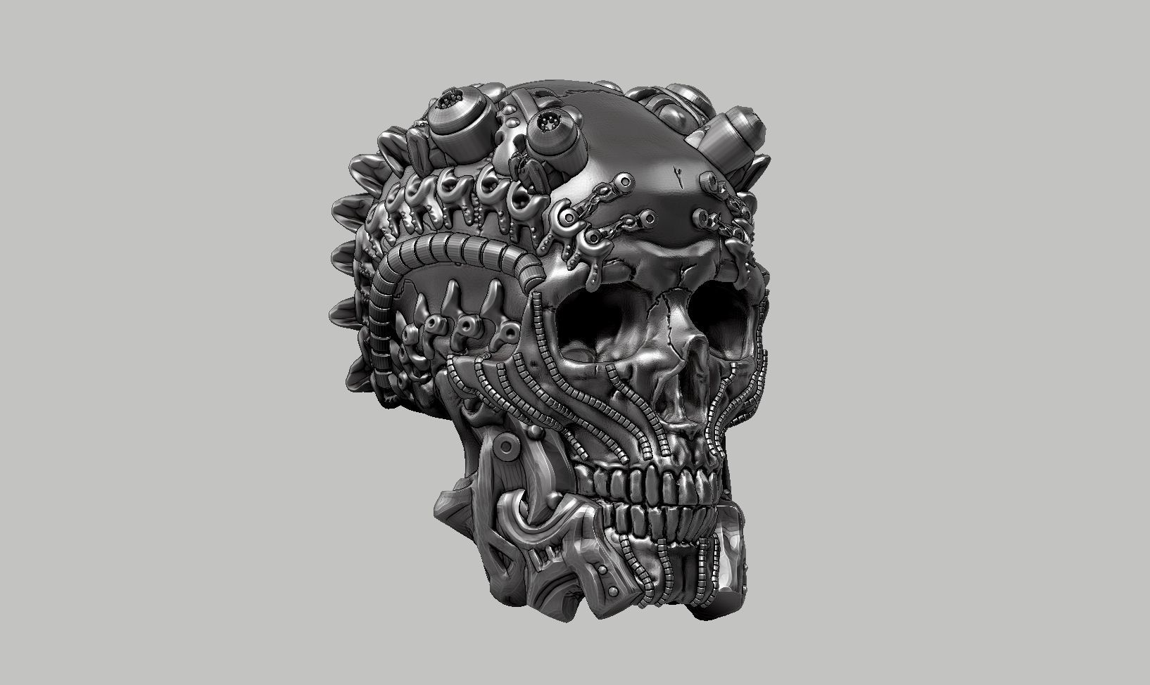 skull robot head a57 3D print model_1